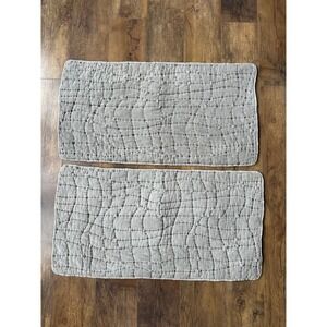 UGG Pillow Shams King Gray Quilted Pair Cotton Polyester 20x36in Home Shams